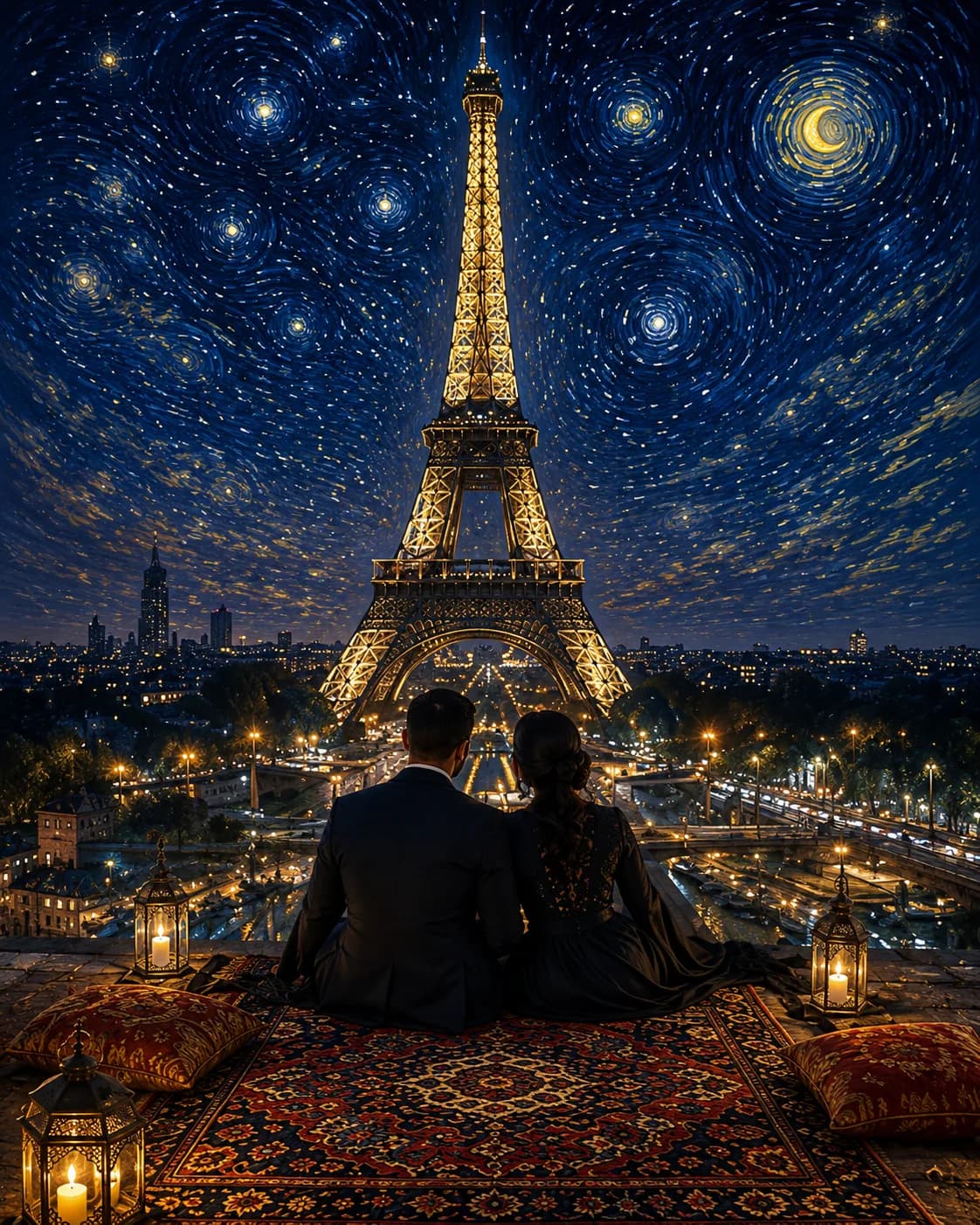 Paris Night invitation artwork